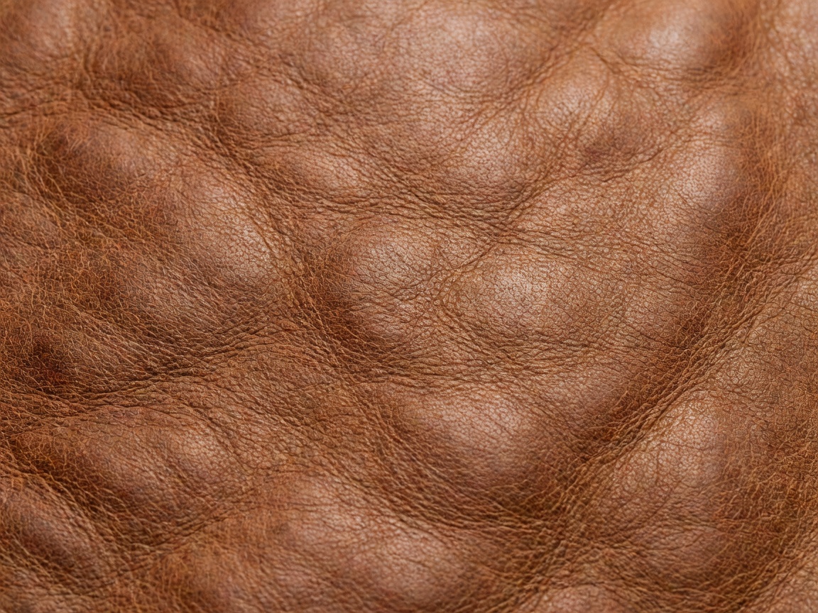 Close up texture of vegetable tanned leather showing grain characteristics